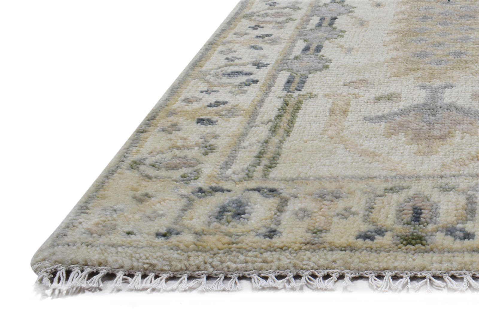 2'6 X 8' Rug Wool Cream Persian Hand Knotted Oushak Oriental Small Runner   7865017663637