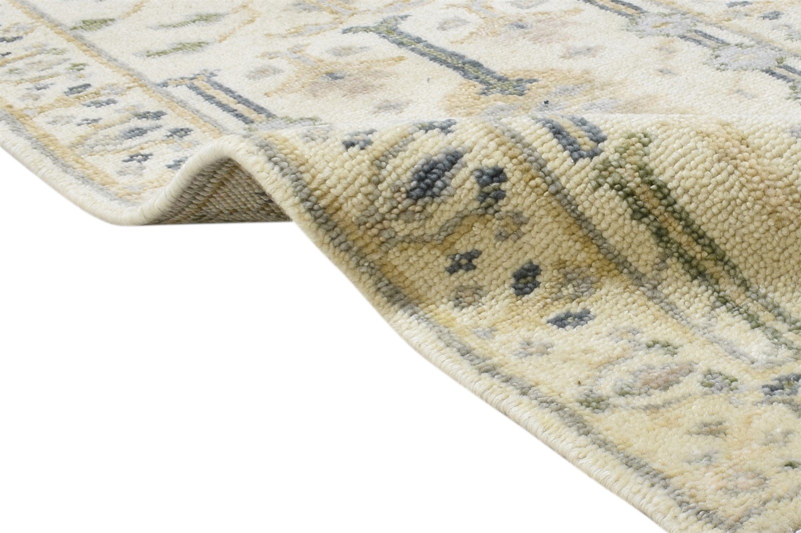 Pammie 2'6 X 8' Rug Wool Cream Persian Hand Knotted Oushak Oriental Runner   7865017663637