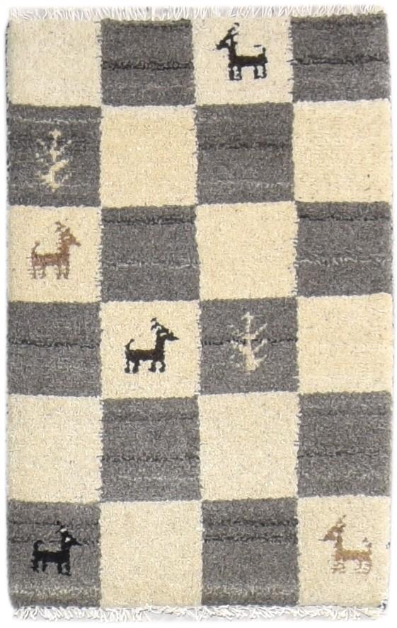 2' X 2' Rug Wool Beige Southwestern Hand Knotted Gabbeh Tribal Small Carpet   7865100664981