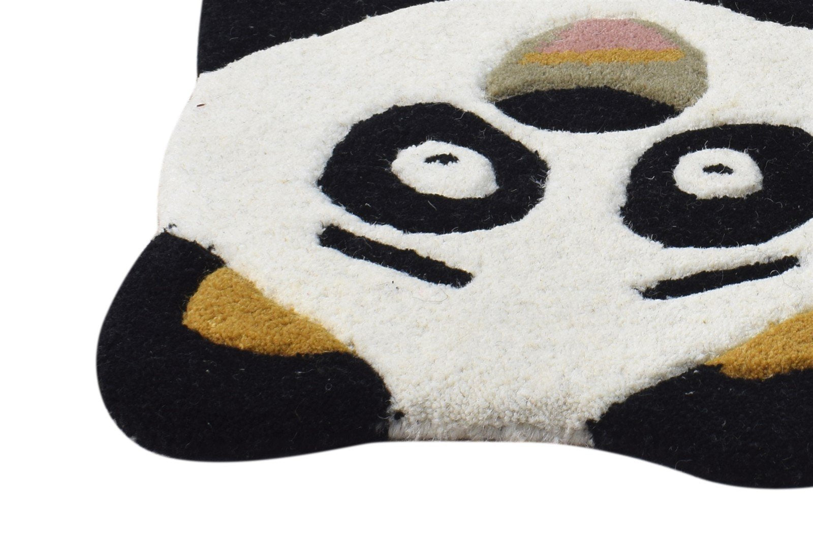 2' X 2' Rug Wool Black Kids & Teens Hand Tufted Indian Animal Print Small Carpet   7864642961557