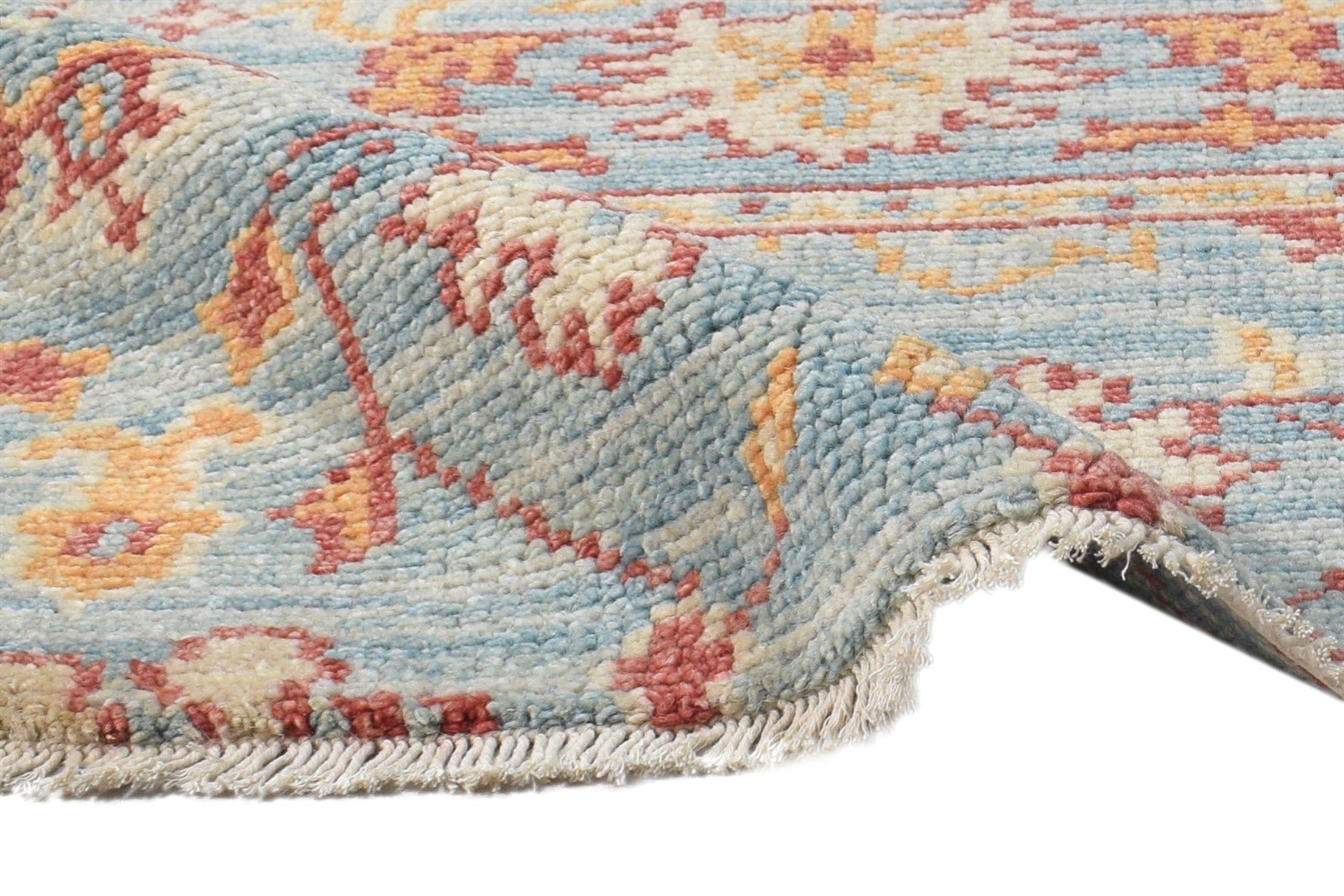 2' X 2' Rug Wool Blue Persian Hand Knotted Oushak Oriental Small Carpet   7864927092885