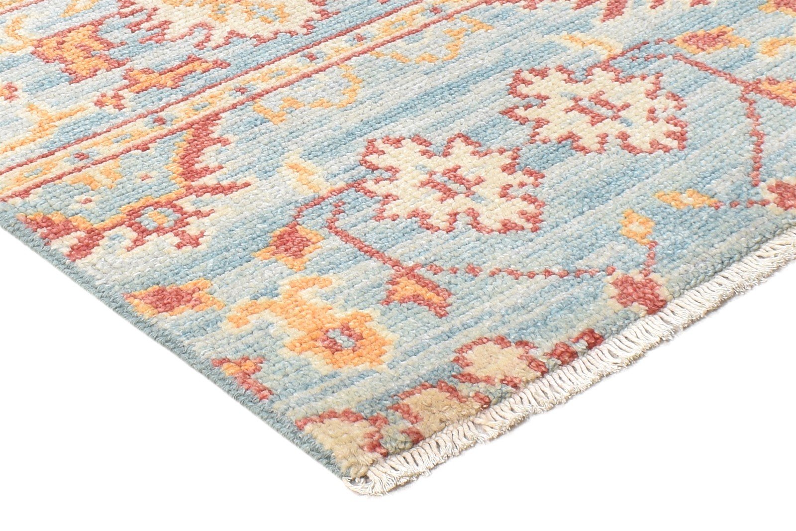 2' X 2' Rug Wool Blue Persian Hand Knotted Oushak Oriental Small Carpet   7864927092885