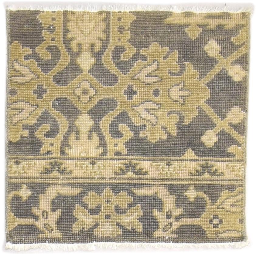 2' X 2' Rug Wool Charcoal Persian Hand Knotted Oushak Oriental Small Carpet   7864120082581