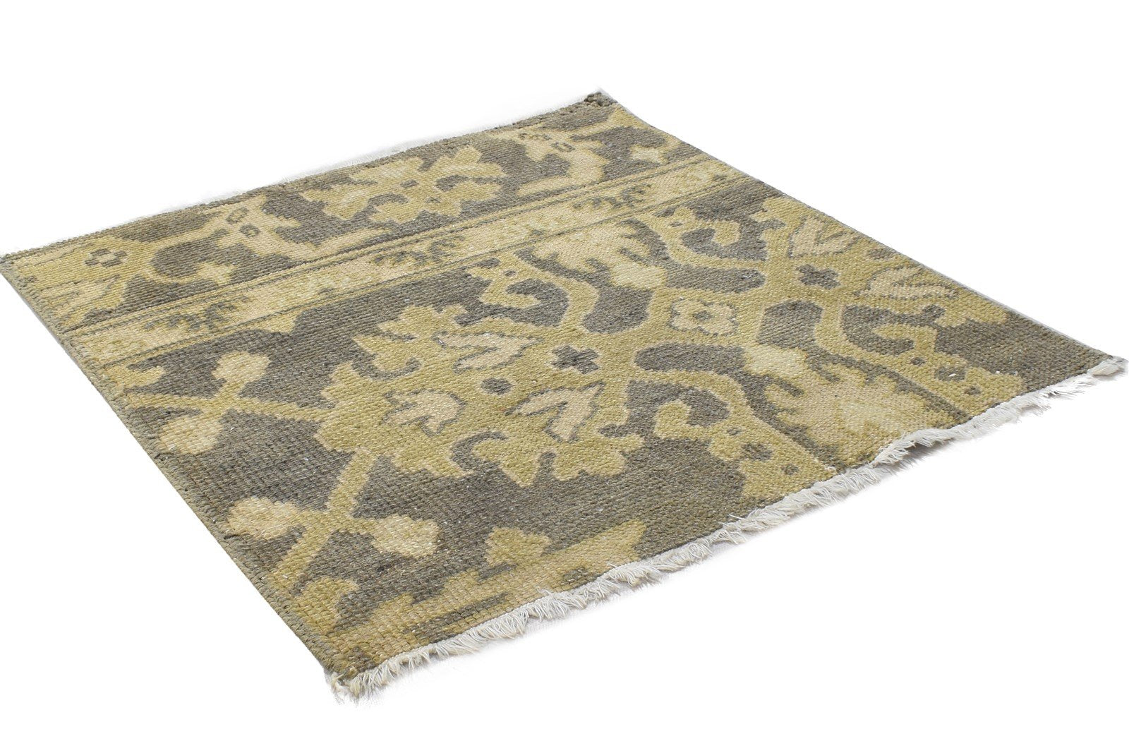 2' X 2' Rug Wool Charcoal Persian Hand Knotted Oushak Oriental Small Carpet   7864120082581