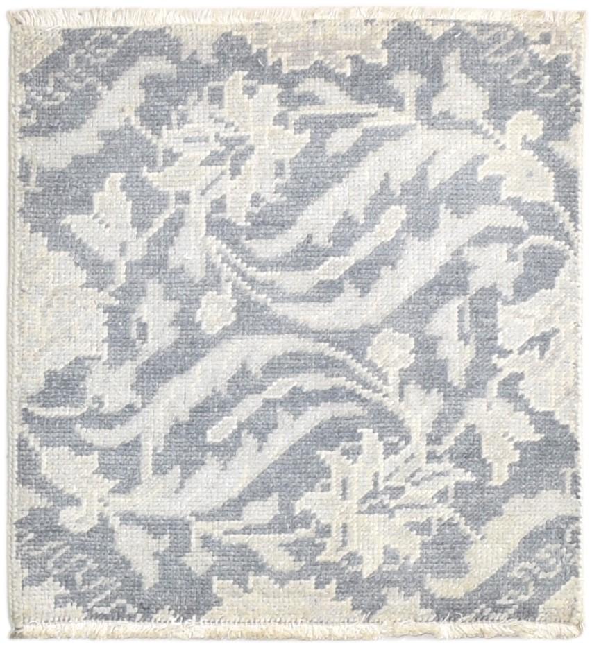 2' X 2' Rug Wool Dark Grey Persian Hand Knotted Agra Oriental Small Carpet   7864929288341
