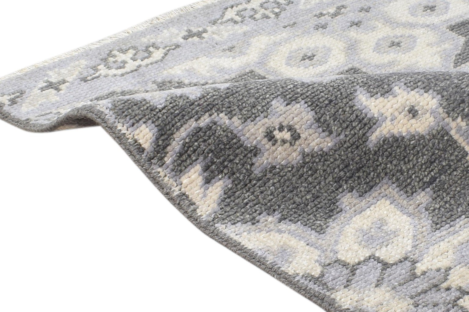 Candi 2' X 2' Rug Wool Dark Grey Persian Hand Knotted Oushak Oriental   7865158500501