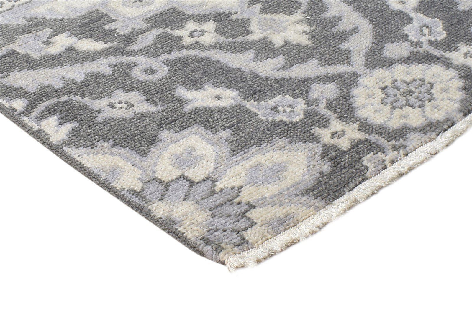 Candi 2' X 2' Rug Wool Dark Grey Persian Hand Knotted Oushak Oriental   7865158500501