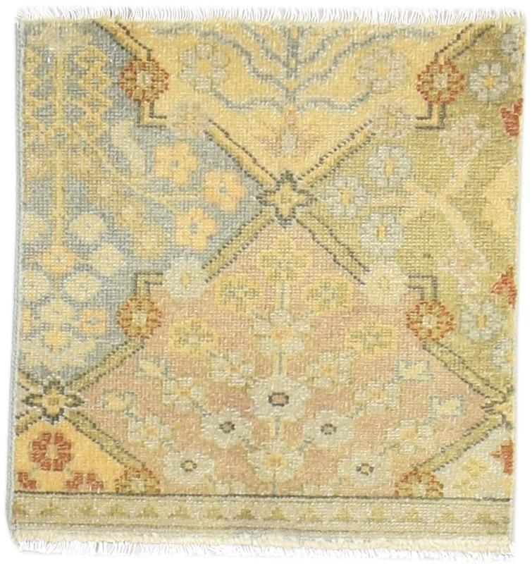 2' X 2' Rug Wool Gold Persian Hand Knotted Bakhtiari Oriental Small Carpet   7864846909589