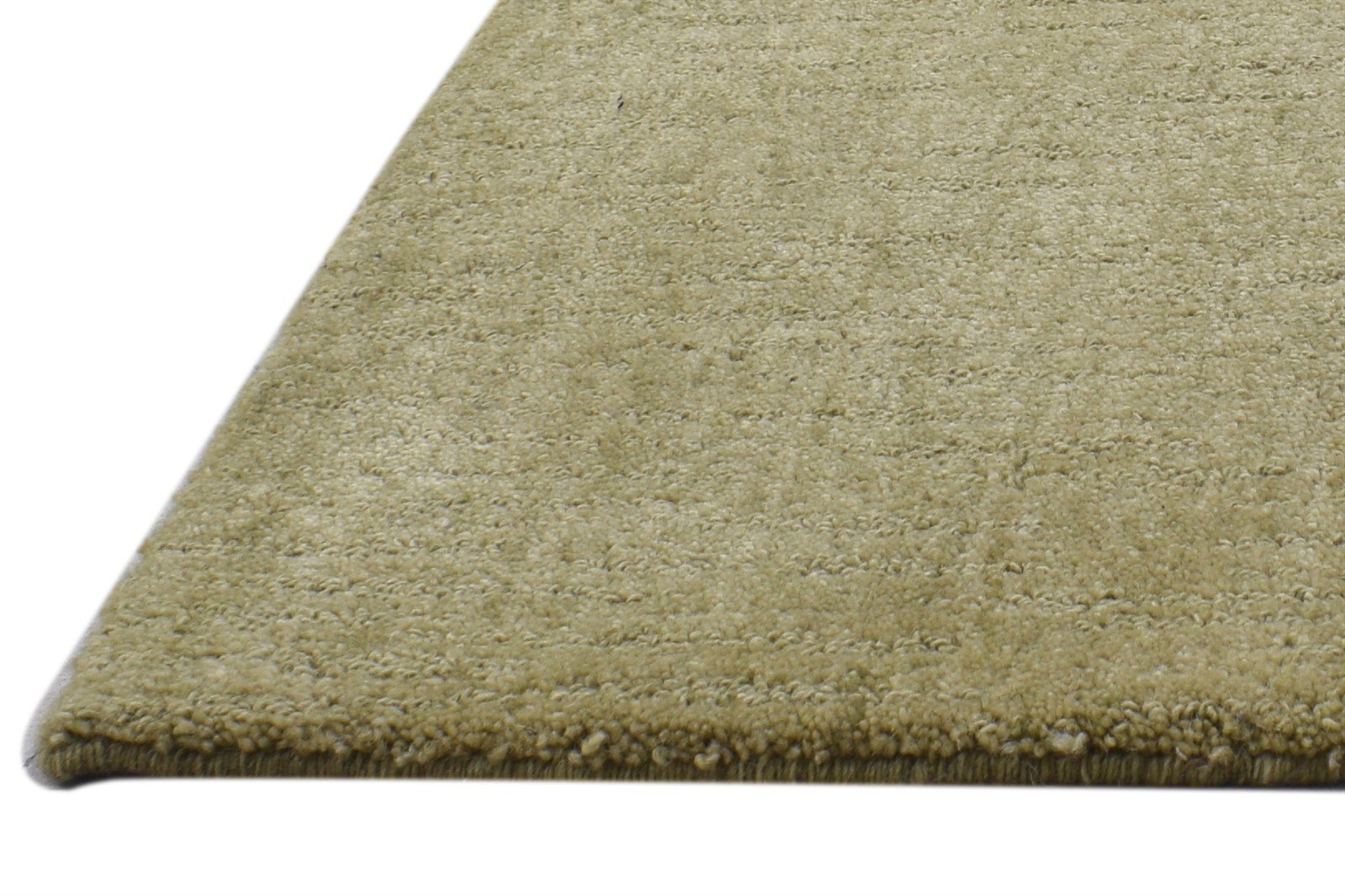2' X 2' Rug Wool Green Modern Handloom Scandinavian Solid Small Carpet   7864125751445