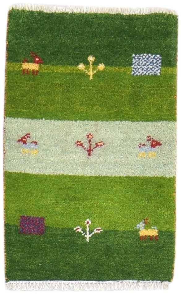 2' X 2' Rug Wool Green Persian Hand Knotted Gabbeh Southwestern Small Carpet   7864826658965