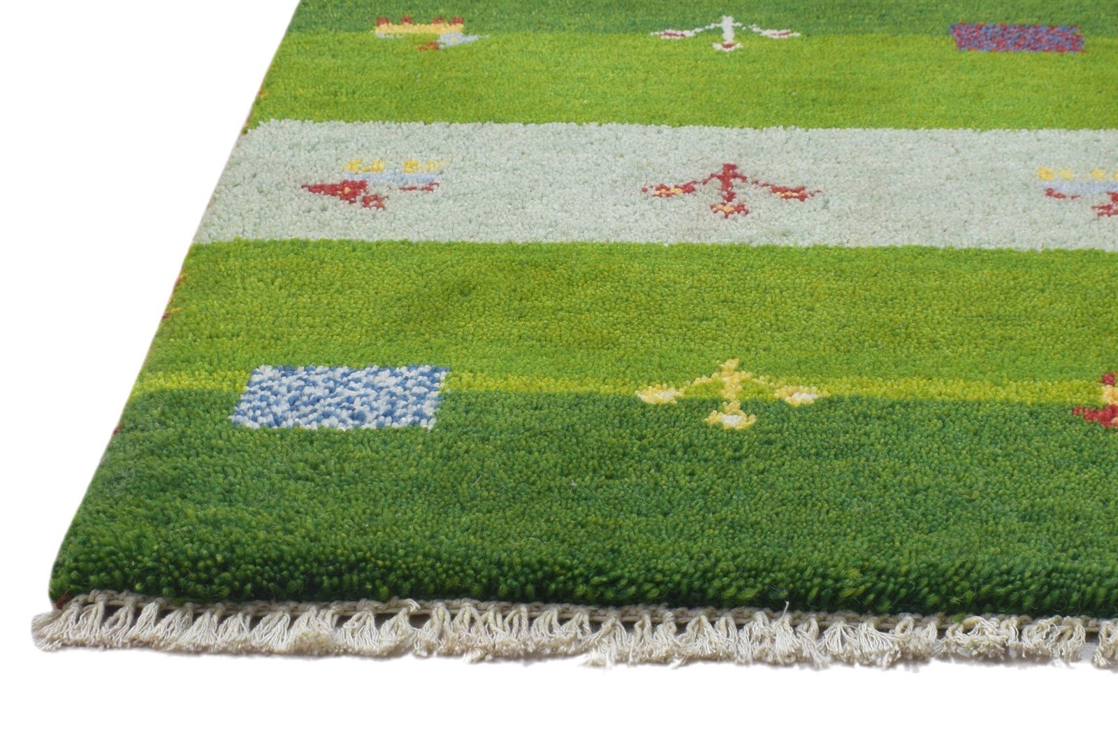 2' X 2' Rug Wool Green Persian Hand Knotted Gabbeh Southwestern Small Carpet   7864826658965