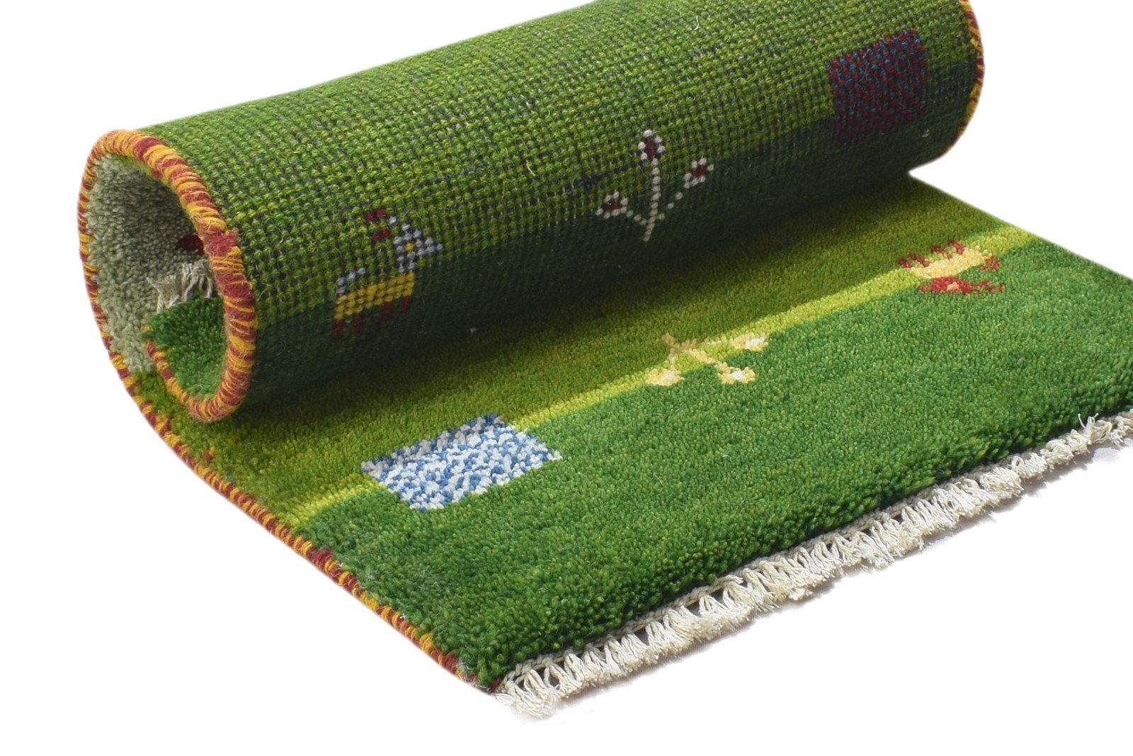 2' X 2' Rug Wool Green Persian Hand Knotted Gabbeh Southwestern Small Carpet   7864826658965