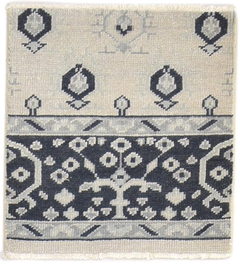 2' X 2' Rug Wool Grey Persian Hand Knotted Bokhara Oriental Small Carpet   7864120311957