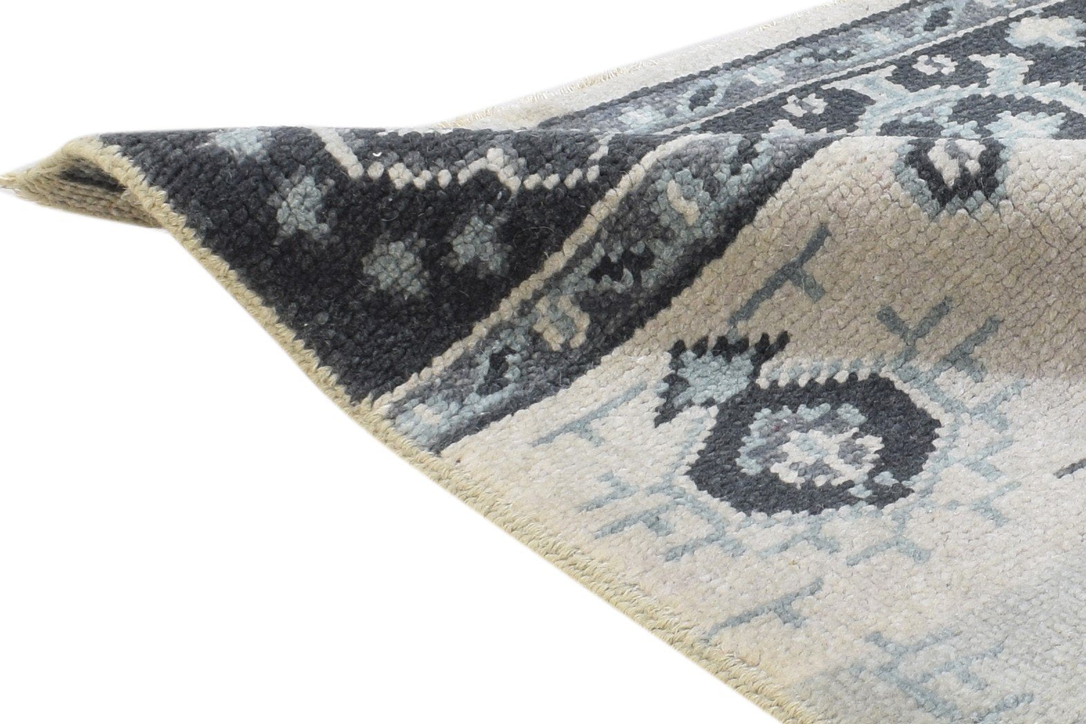 Annie 2' X 2' Rug Wool Sand Persian Hand Knotted Bokhara All-Over   7864843174037