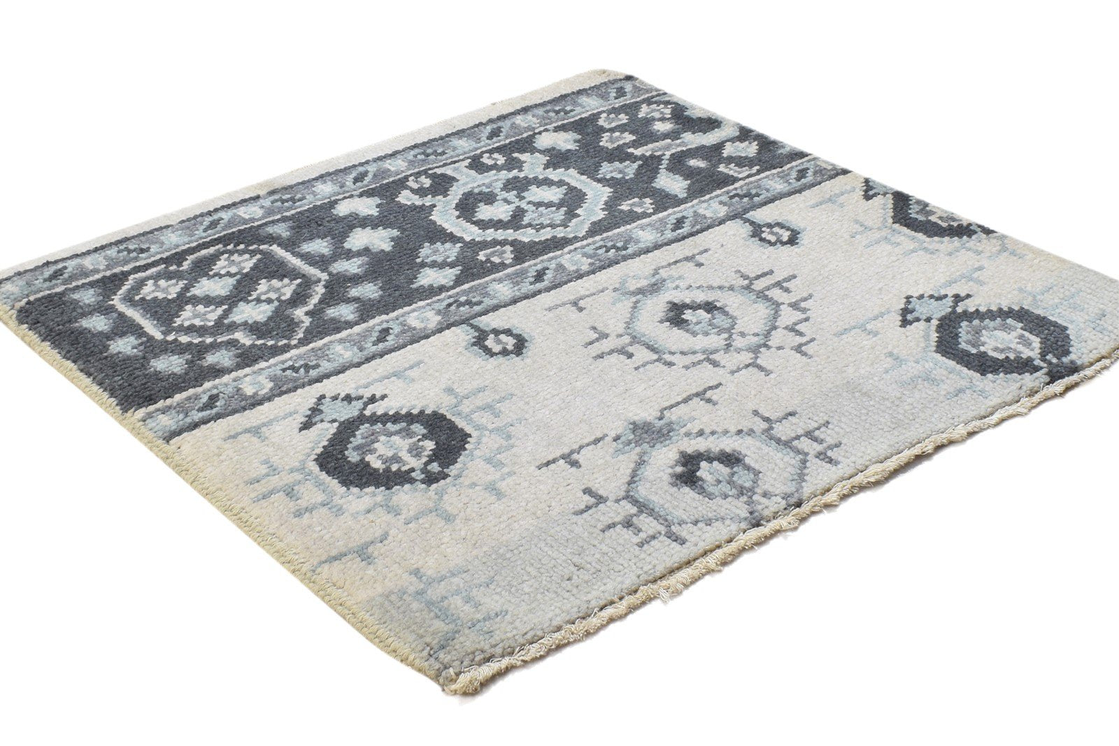 Annie 2' X 2' Rug Wool Sand Persian Hand Knotted Bokhara All-Over   7864843174037