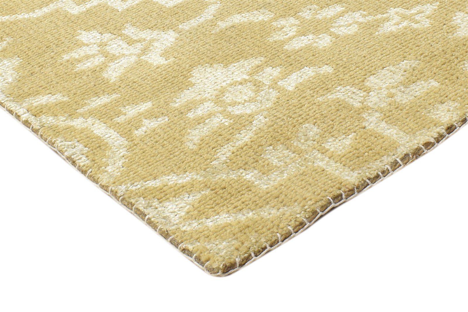 2' X 2' Rug Wool / Silk Beige Modern Hand Knotted Moroccan Trellis Small Carpet   7864124342421