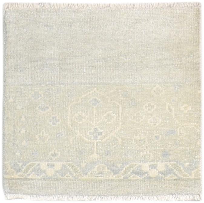 2' X 2' Rug Wool Silk Grey Persian Hand Knotted Oushak Oriental Small Carpet   7865151553685