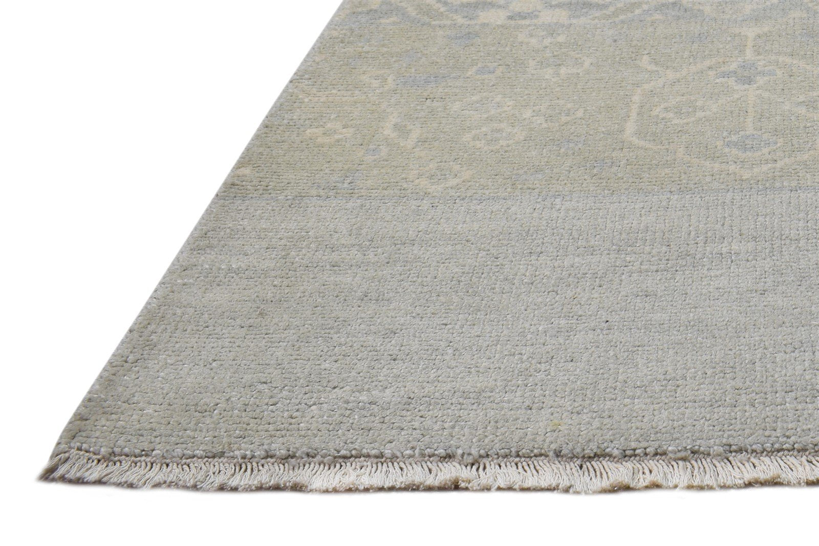 2' X 2' Rug Wool Silk Grey Persian Hand Knotted Oushak Oriental Small Carpet   7865151553685