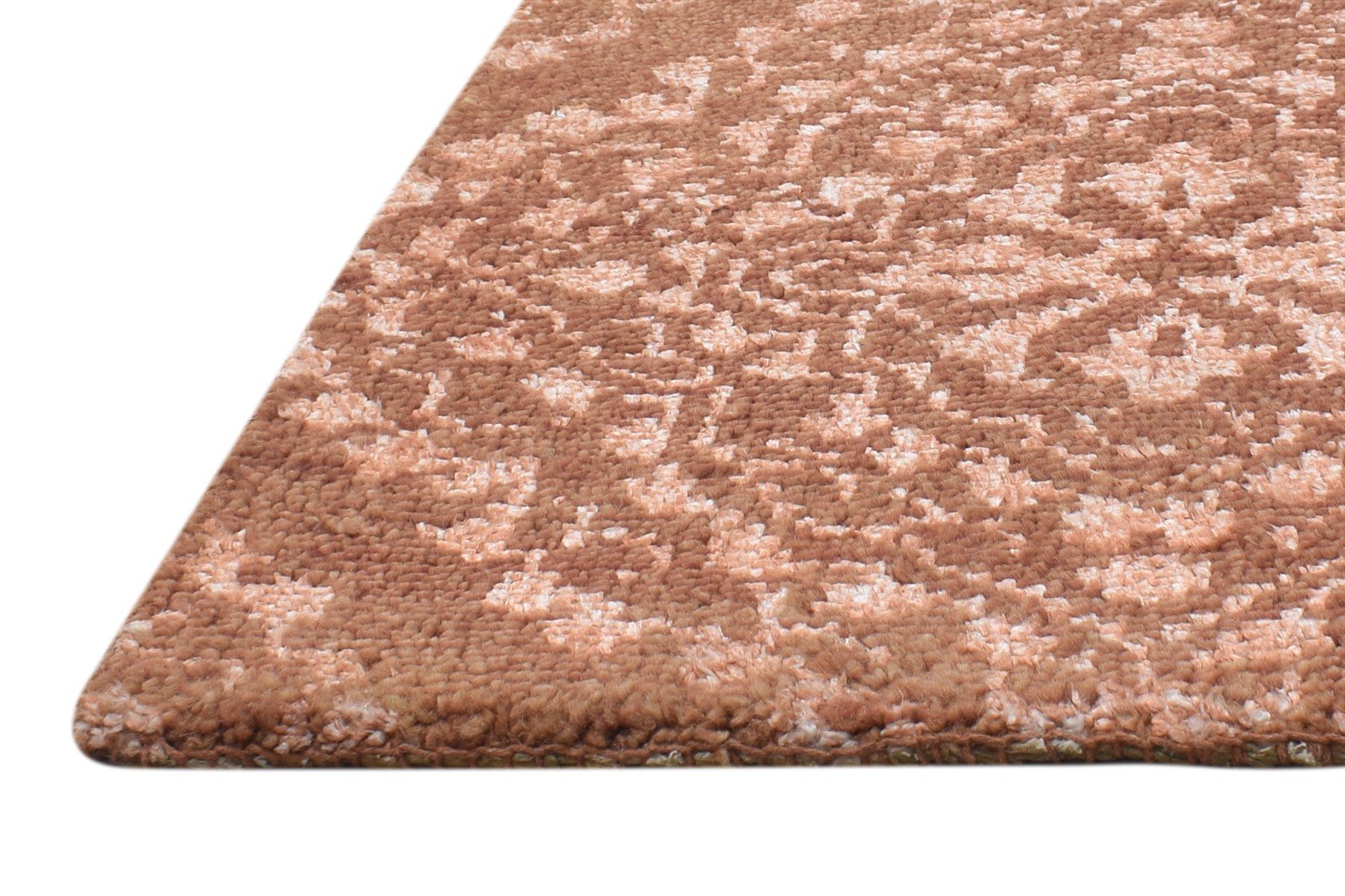 2' X 2' Rug Wool / Silk Rust Modern Hand Knotted Moroccan Trellis Small Carpet   7864124244117