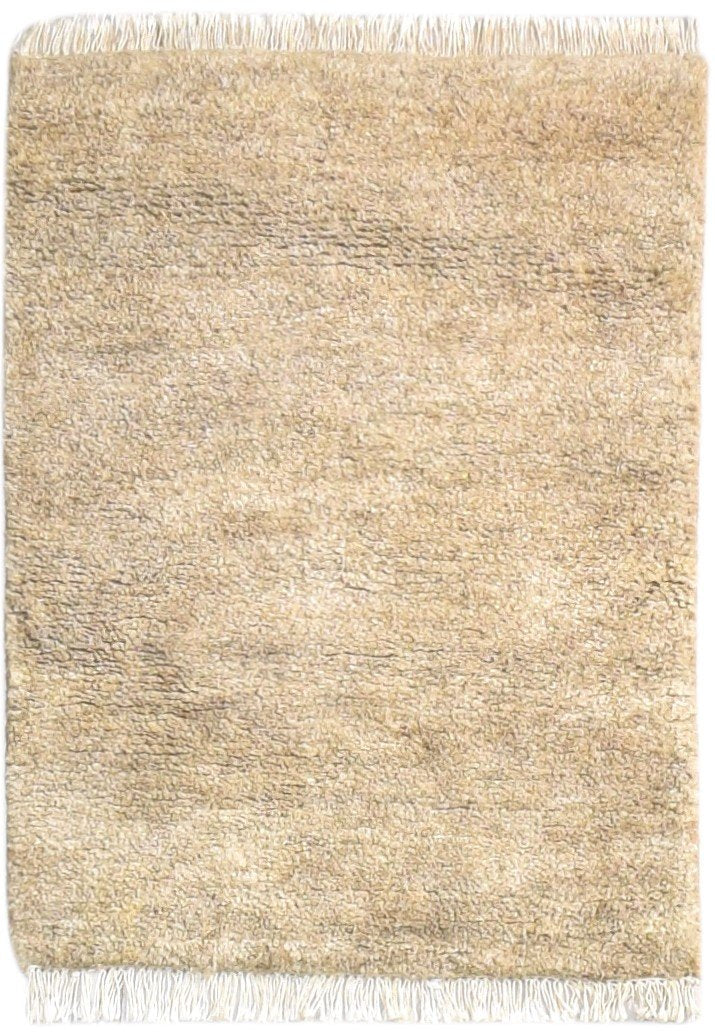 2' X 3' Rug Hemp Beige Modern Hand Knotted Scandinavian Solid Small Carpet   7865141624981