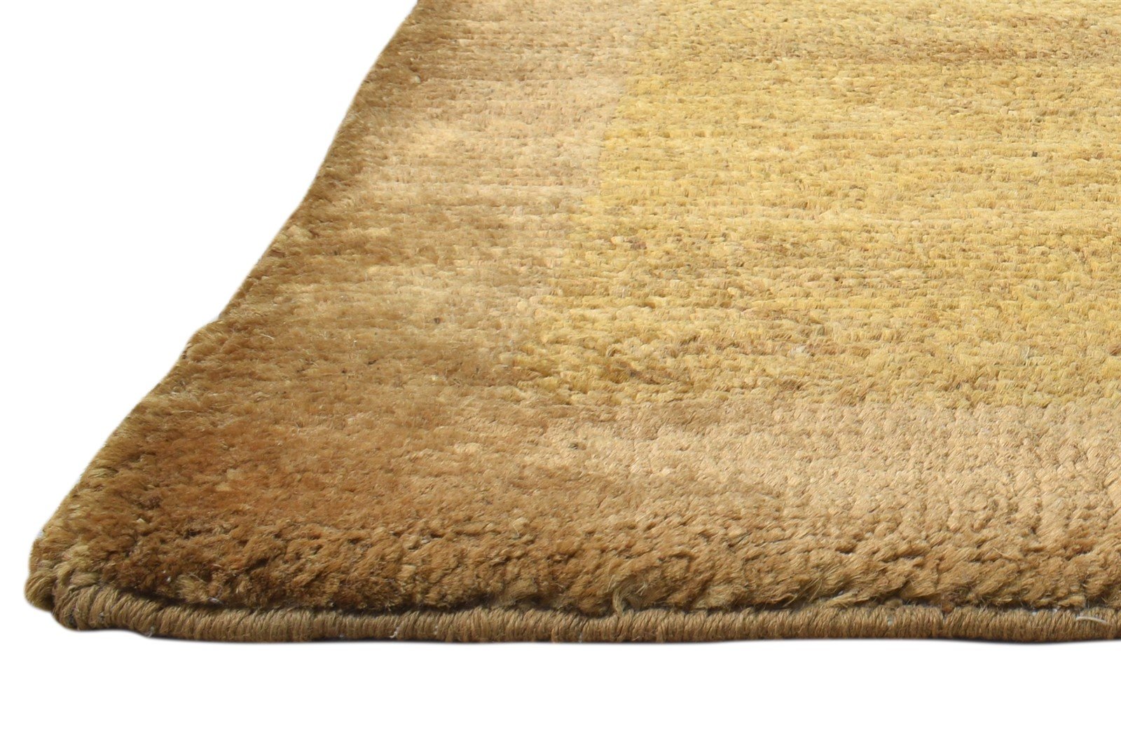 2' X 3' Rug Jute Gold Modern Hand Knotted Scandinavian Solid Small Carpet   7864100389013