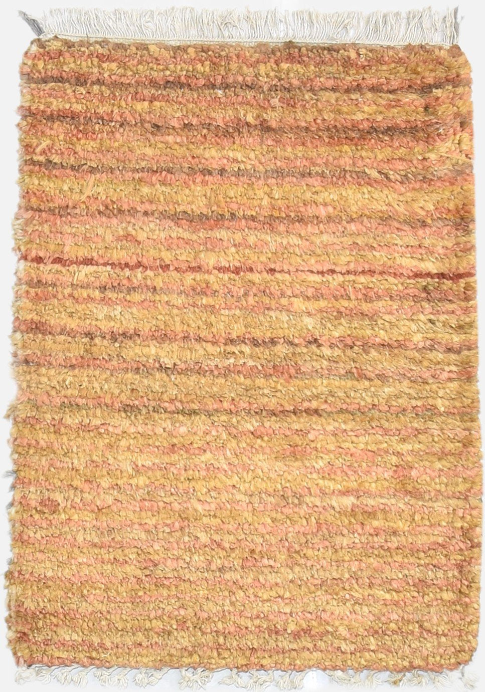 2' X 3' Rug Jute Gold Modern Hand Knotted Scandinavian Striped Small Carpet   7864100651157