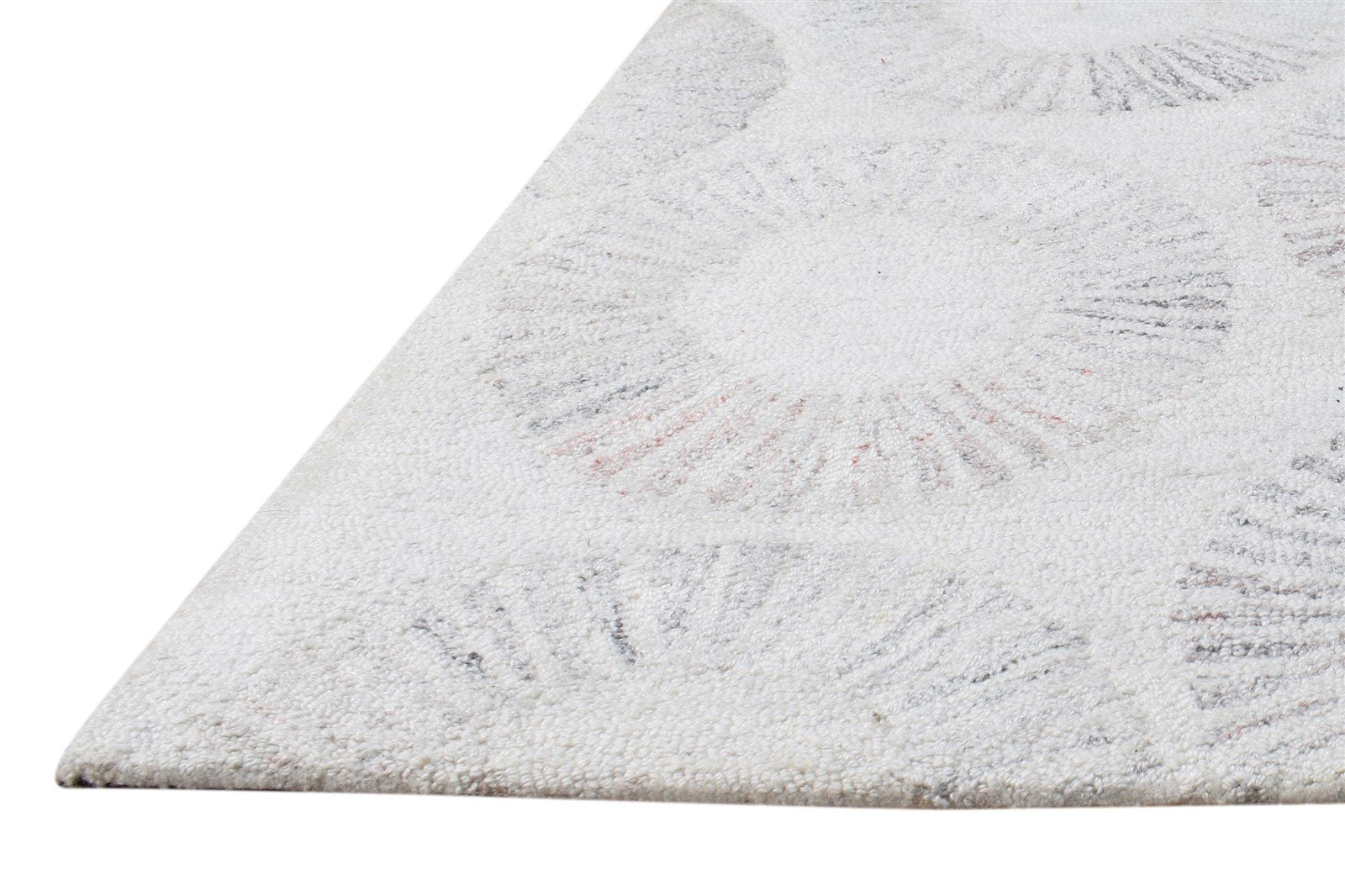 2' X 3' Rug Pet Yarn Grey Modern Hand Tufted Indian Circles Small Carpet   7865133432981