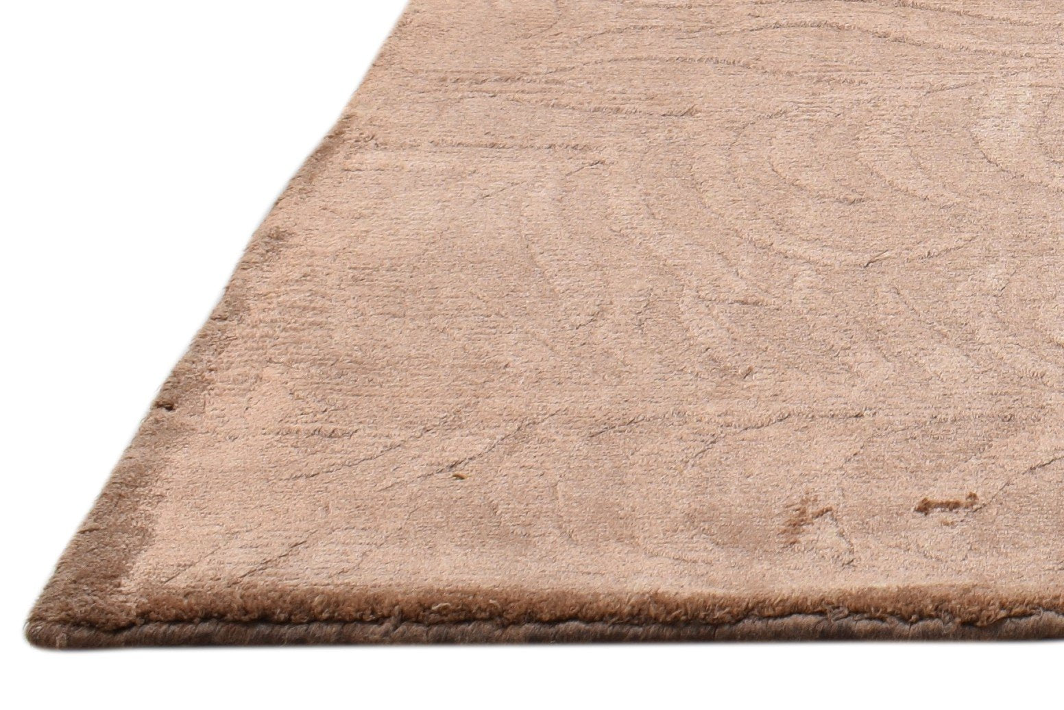 2' X 3' Rug Silk Brown Modern Handloom French Floral Small Carpet   7860698054805
