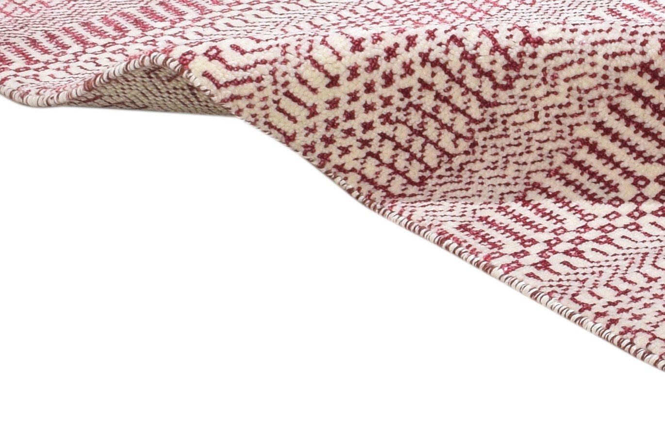 2' X 3' Rug Silk Red Modern Hand Knotted Scandinavian Grass Trellis Small Carpet   7864216584341