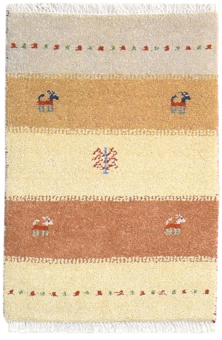 2' X 3' Rug Wool Beige Southwestern Hand Knotted American Tribal Small Carpet   7865061507221