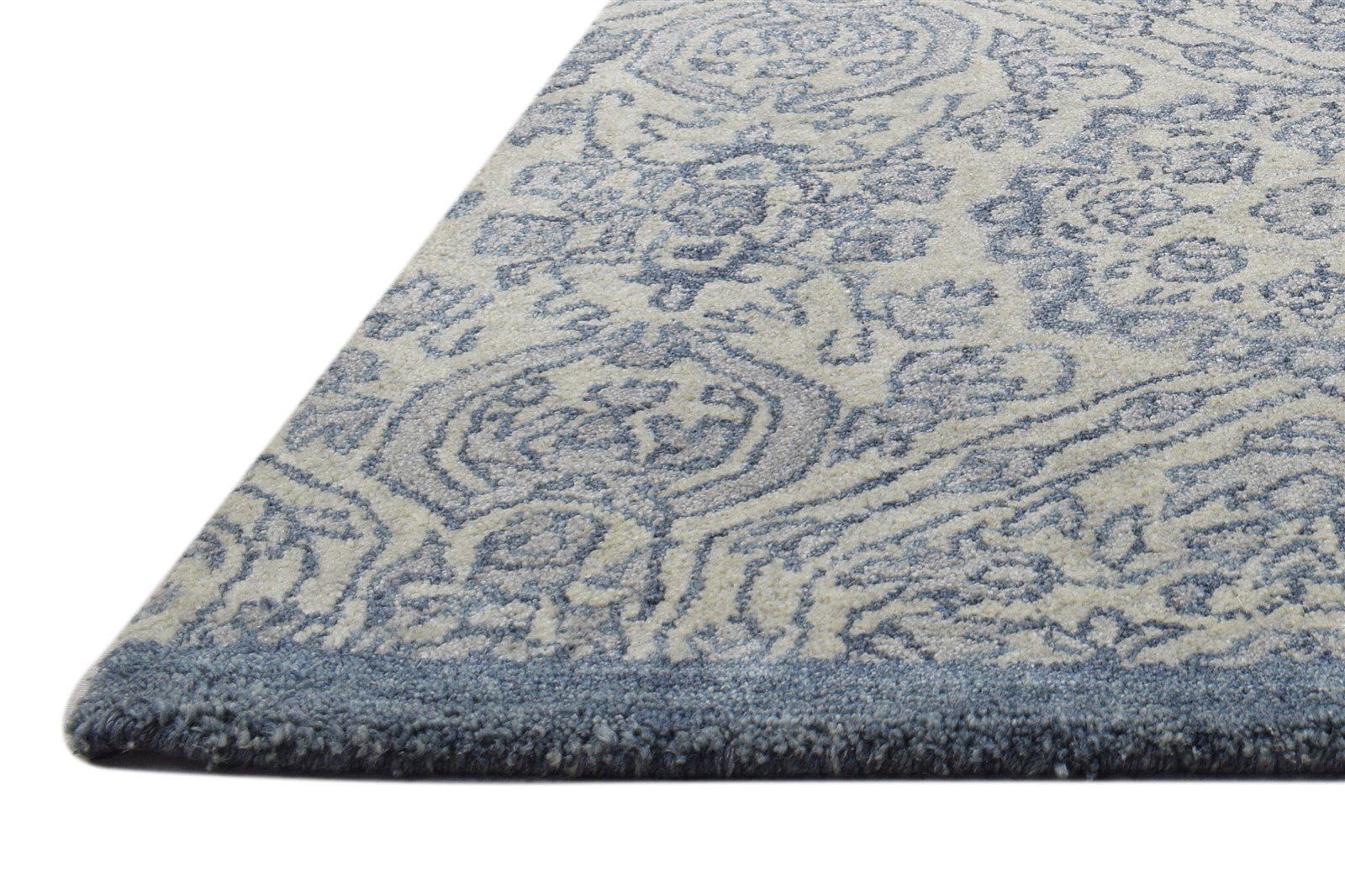 2' X 3' Rug Wool Blue Modern Hand Tufted Moroccan Trellis Small Carpet   7864136859797