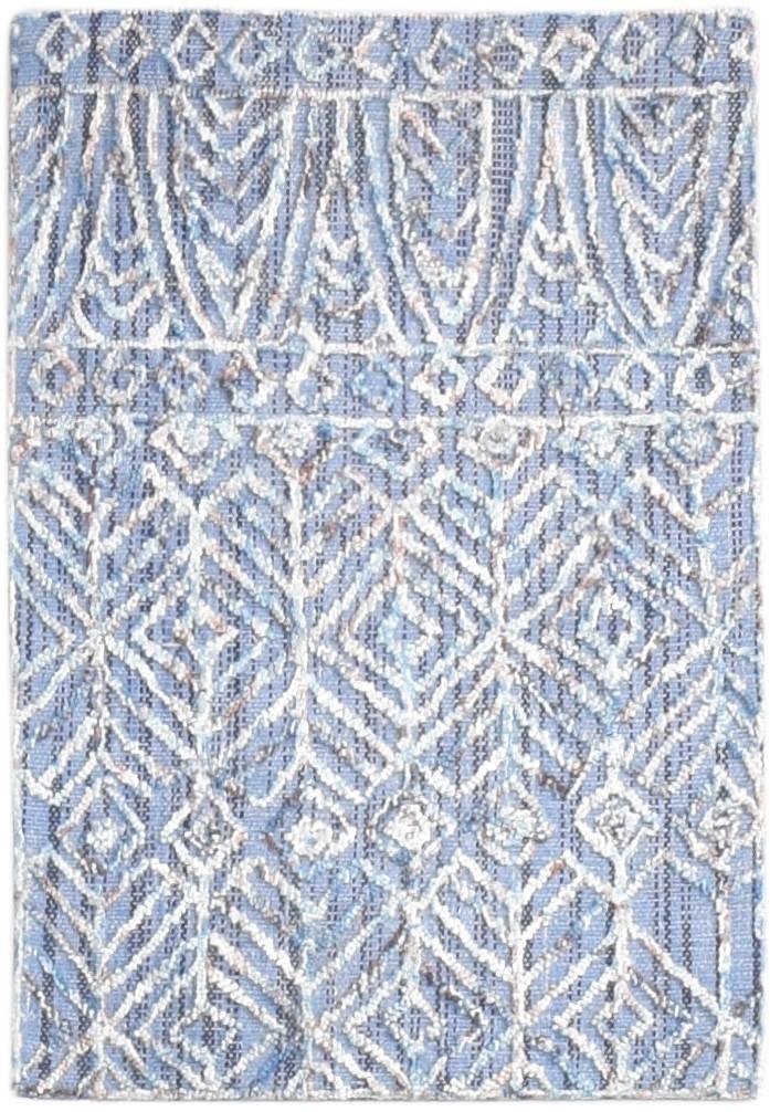 2' X 3' Rug Wool Blue Modern Hand Tufted Scandinavian Nordic Small Carpet   7865180225685