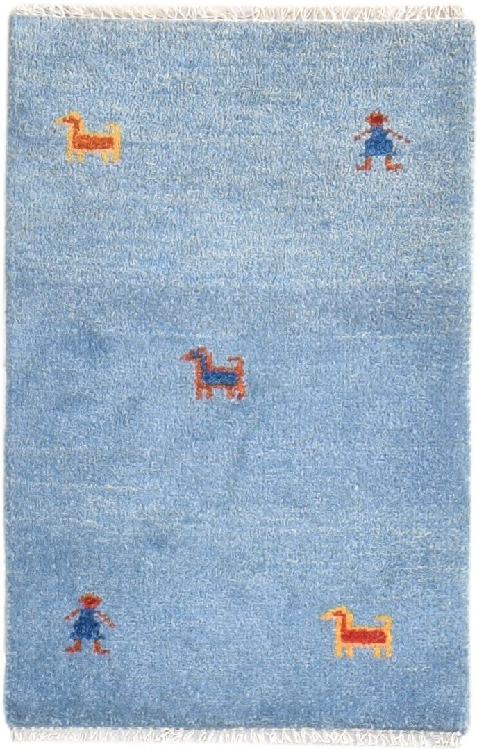 2' X 3' Rug Wool Blue Southwestern Hand Knotted American Tribal Small Carpet   7865061834901