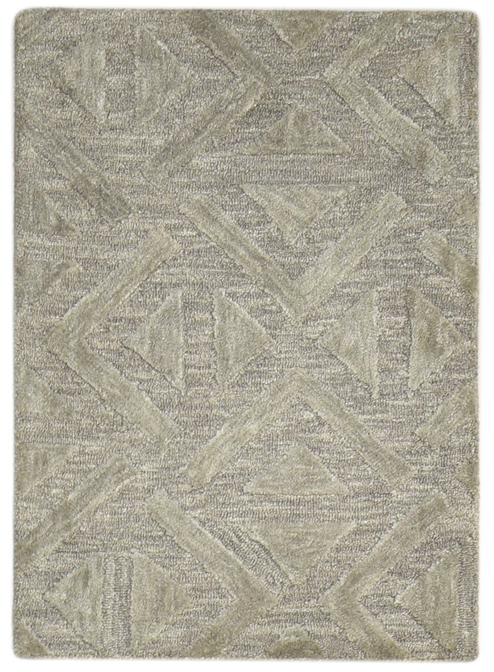 2' X 3' Rug Wool Brown Modern Hand Tufted Scandinavian Trellis Small Carpet   7864133582997