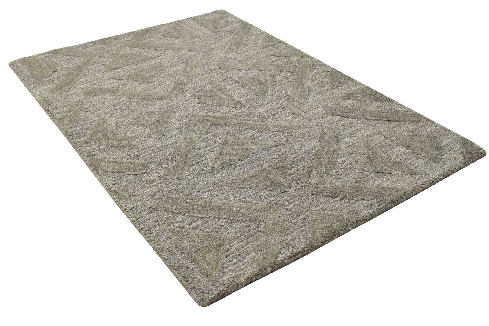 2' X 3' Rug Wool Brown Modern Hand Tufted Scandinavian Trellis Small Carpet   7864133582997