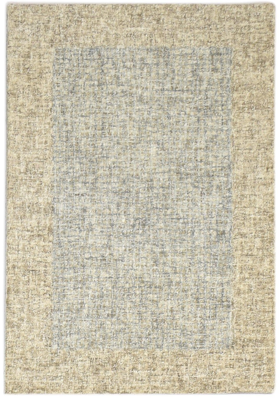 2' X 3' Rug Wool Grey Modern Hand Tufted Scandinavian Bordered Small Carpet   7864137121941