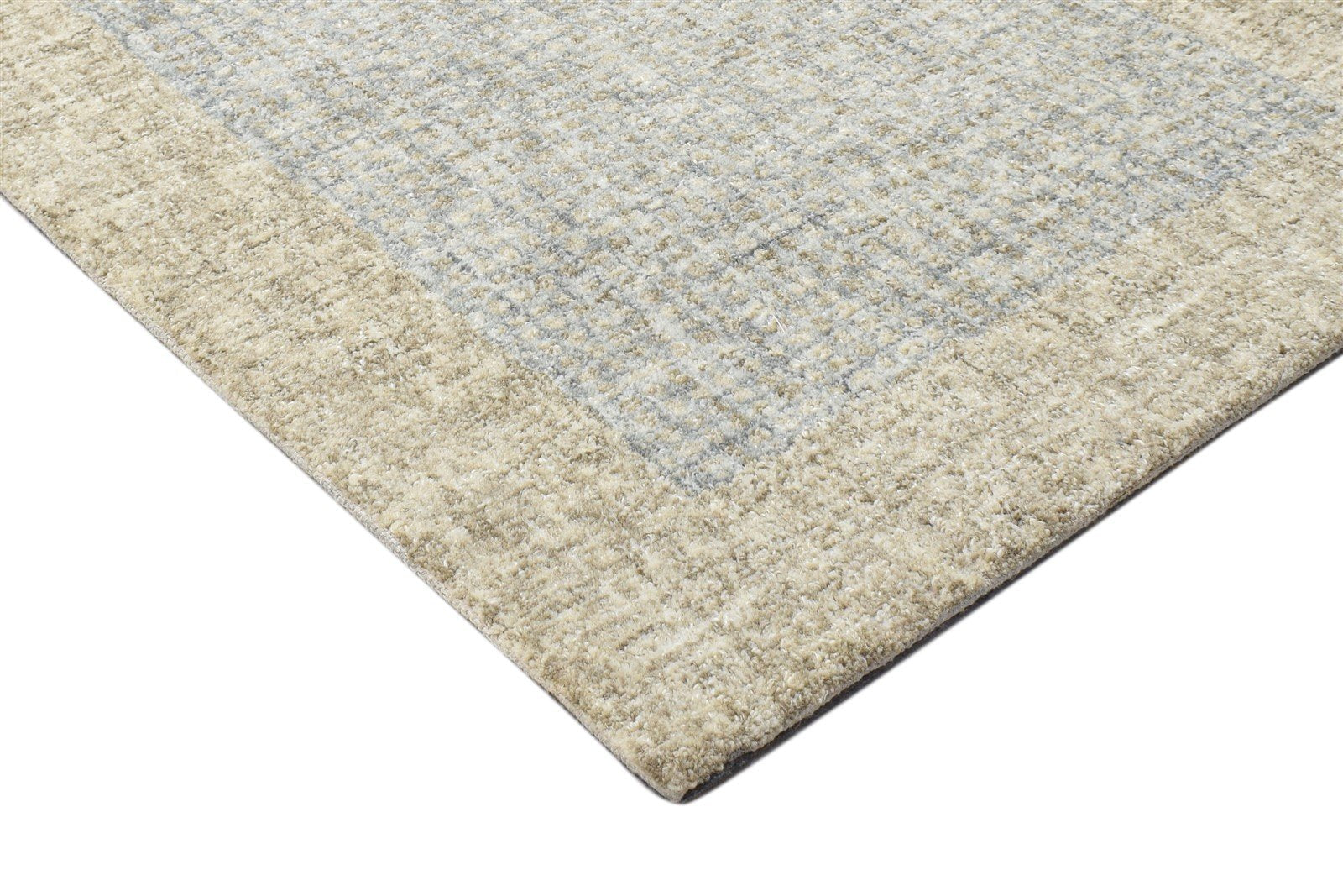 2' X 3' Rug Wool Grey Modern Hand Tufted Scandinavian Bordered Small Carpet   7864137121941