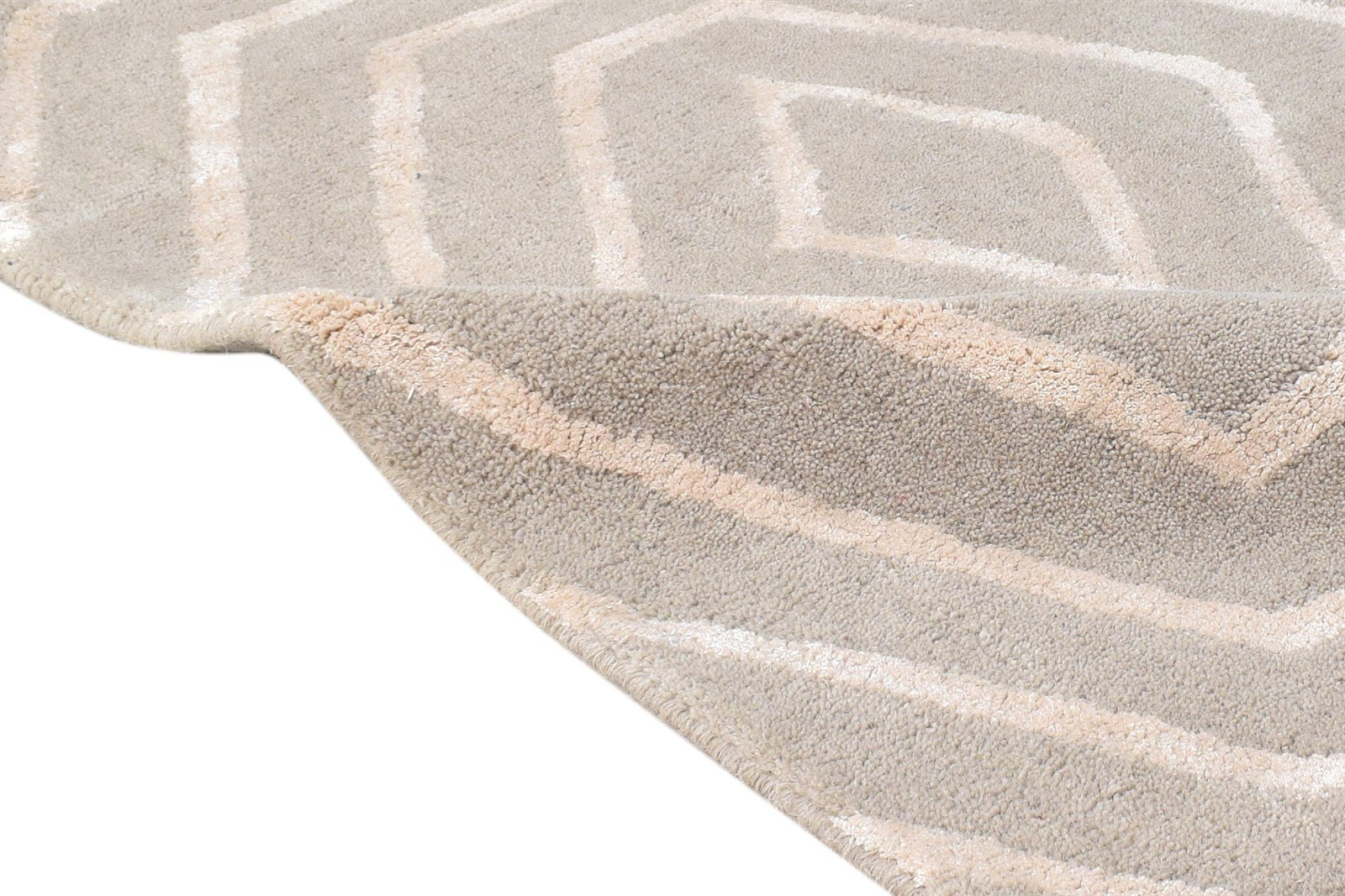 2' X 3' Rug Wool Grey Modern Hand Tufted Scandinavian Geometric Small Carpet   7865072386197
