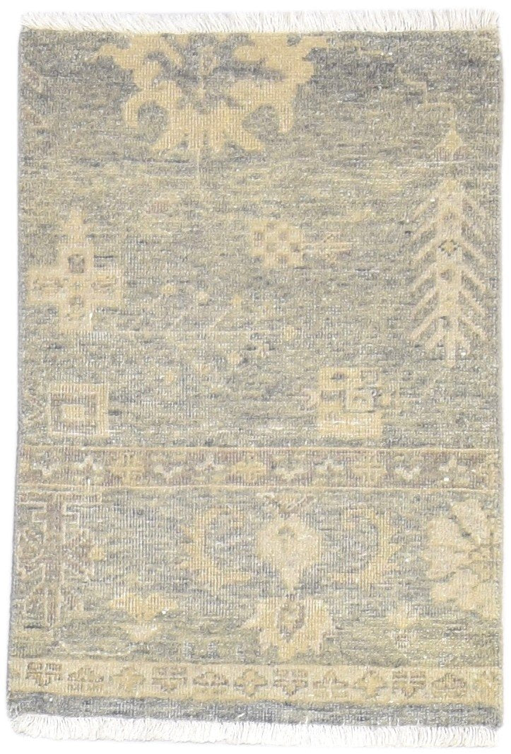 2' X 3' Rug Wool Grey Persian Hand Knotted Oushak Oriental Small Carpet   7864343363733