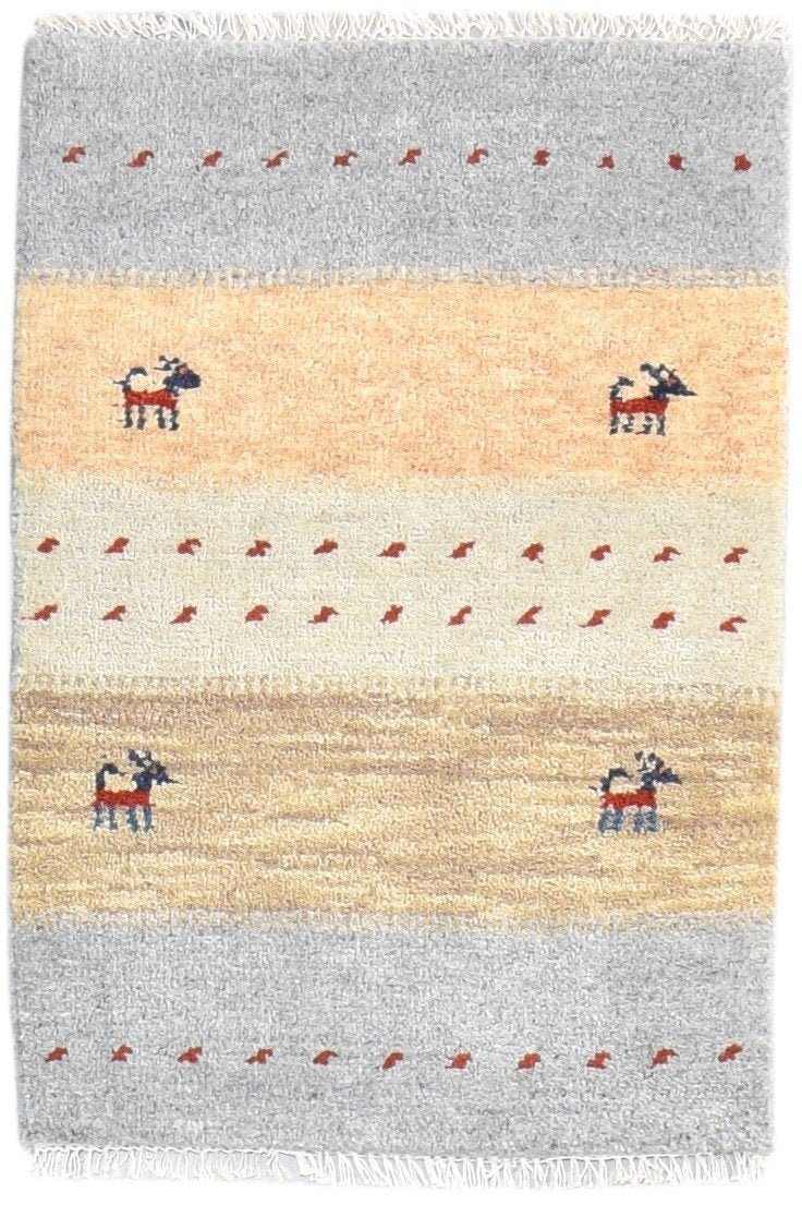 2' X 3' Rug Wool Grey Southwestern Hand Knotted American Tribal Small Carpet   7865062293653