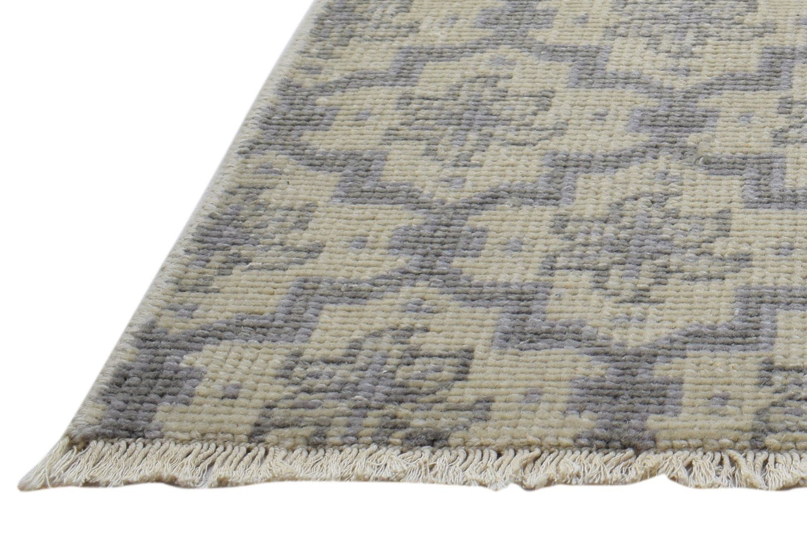 2' X 3' Rug Wool Ivory Modern Hand Knotted Moroccan Trellis Small Carpet   7864086298773