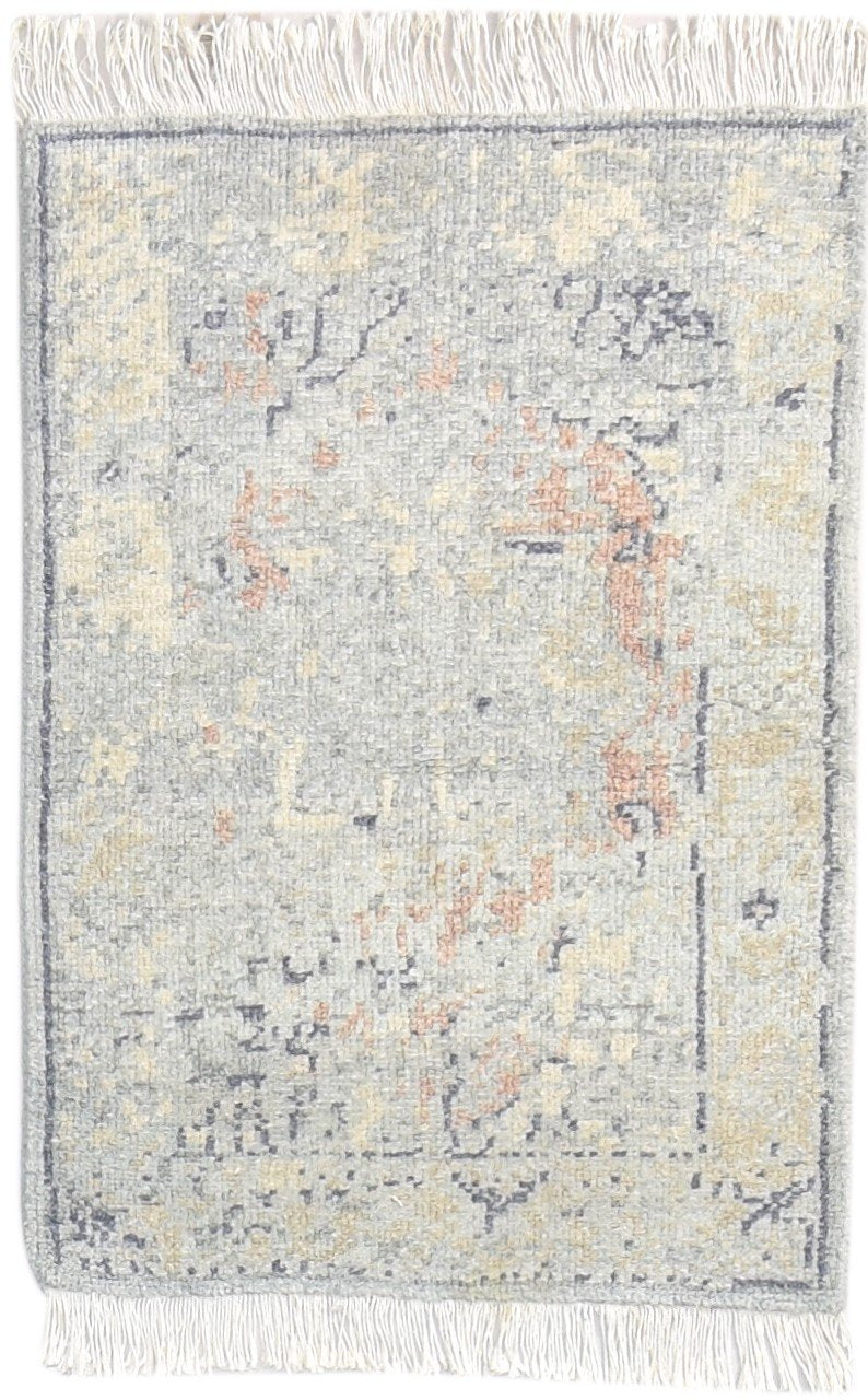2' X 3' Rug Wool Silk Grey Modern Hand Knotted American Abstract Small Carpet   7865050890389