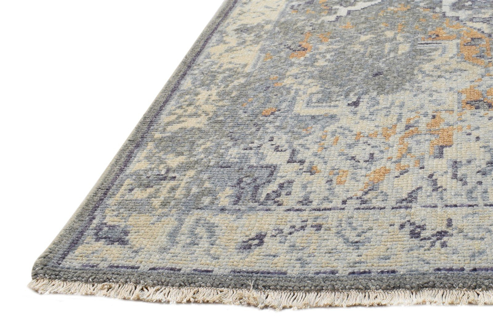 2' X 3' Rug Wool Silk Grey Modern Hand Knotted American Abstract Small Carpet   7865120981141