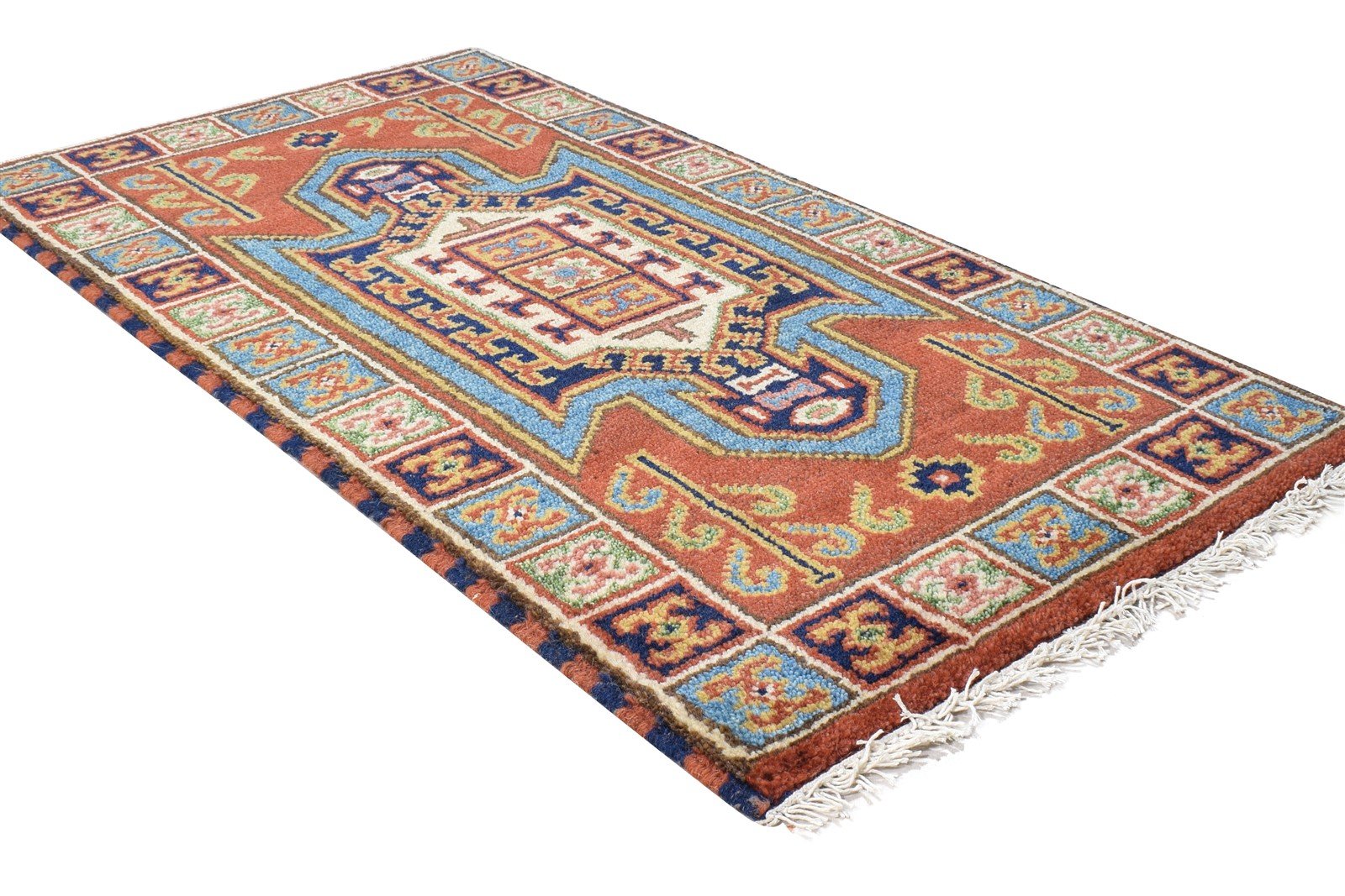 2' X 4' Rug Wool Rust Persian Hand Knotted Kazak Oriental Small Carpet   7864817221781