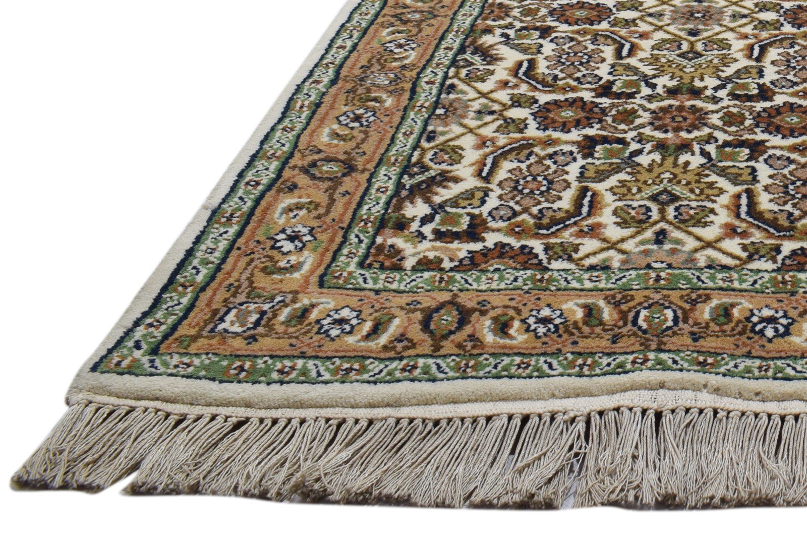 2' X 8' Rug Wool Beige Persian Hand Knotted Kashan Oriental Small Runner   7860701757589