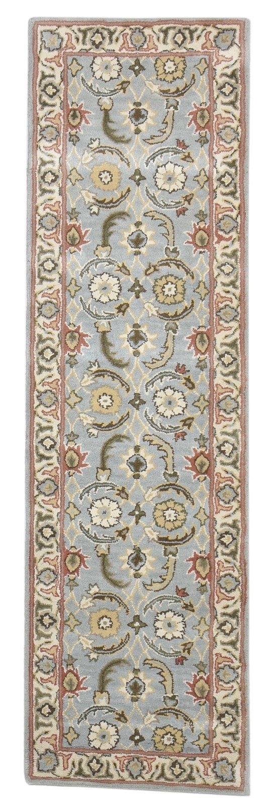 2' X 8' Rug Wool Blue Persian Hand Tufted Kashan Oriental Small Runner   7864858116245