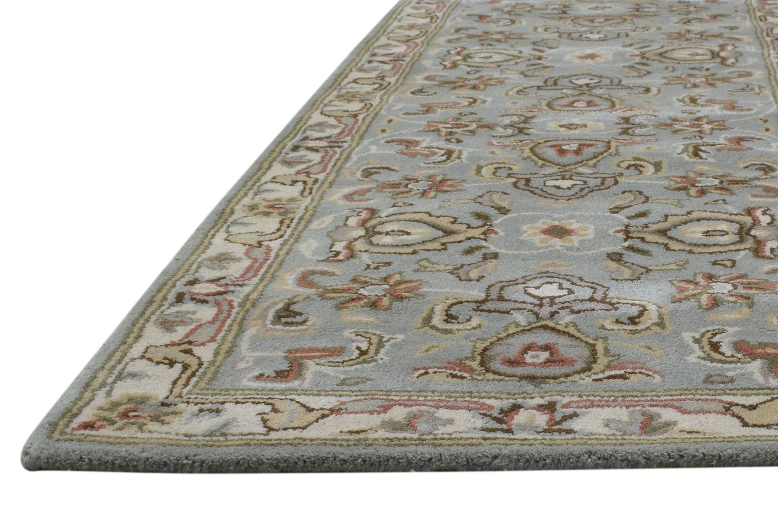 2' X 8' Rug Wool Blue Persien Hand Tufted Kashan Oriental Small Runner   7864856346773