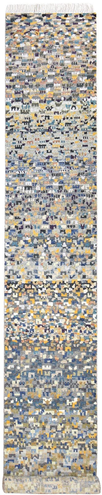 26X16 Rug Wool Multi Color Modern Hand Knotted American Abstract Small Runner   7865050628245