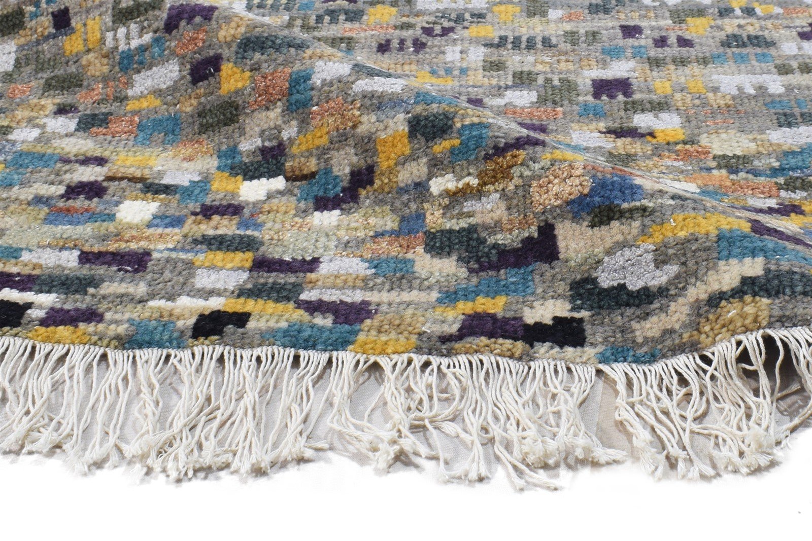 Diahann 26X16 Rug Wool Multi Color Modern Hand Knotted American Abstract Runner   7865050628245