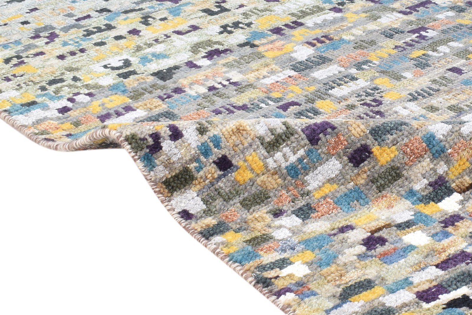 Diahann 26X16 Rug Wool Multi Color Modern Hand Knotted American Abstract Runner   7865050628245